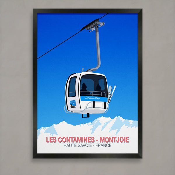 Les Contamines Montjoie ski poster