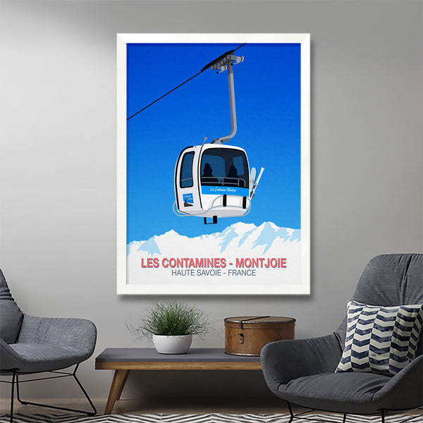 Les Contamines Montjoie ski poster