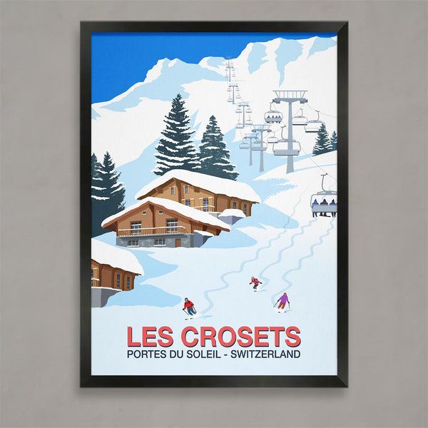 Les Crosets ski poster