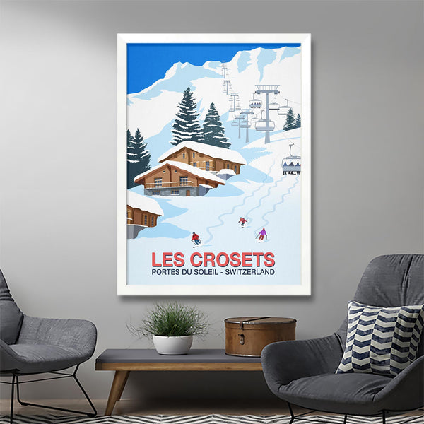 Les Crosets ski poster