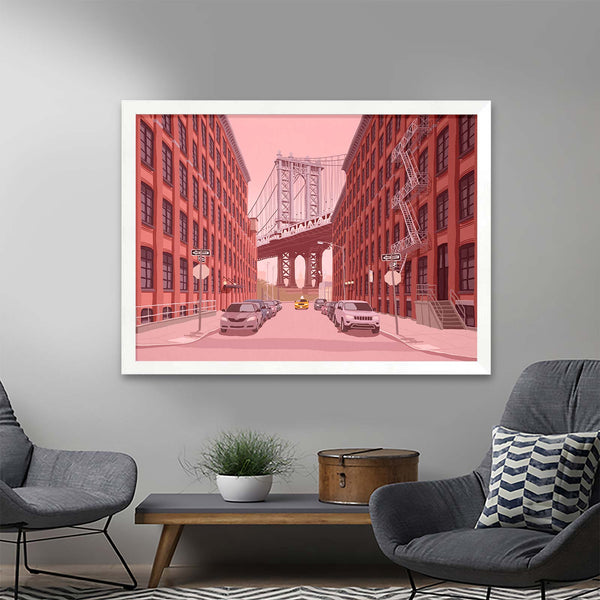 Manhattan Bridge travel poster