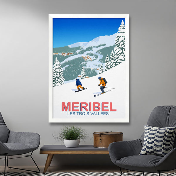 Affiche ski et snowboard Méribel