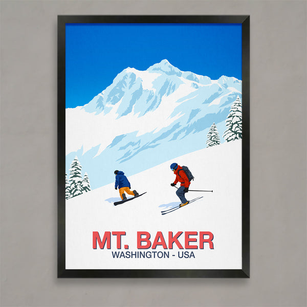 Affiche de ski du mont Baker