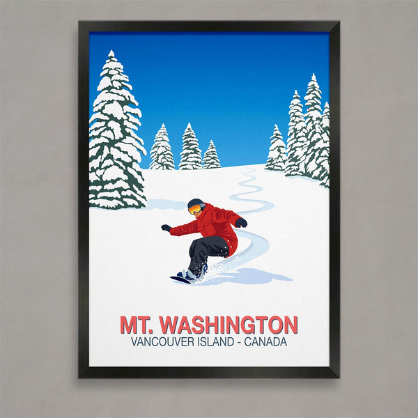 Affiche de snowboard du mont Washington