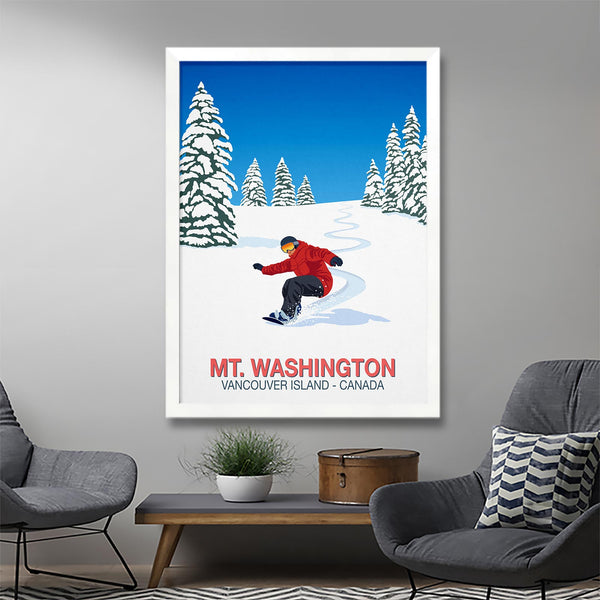 Affiche de snowboard du mont Washington