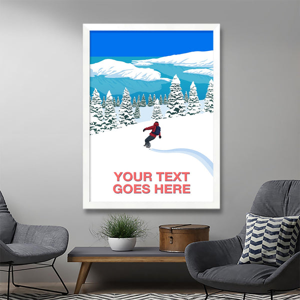 Personalised snowboard print