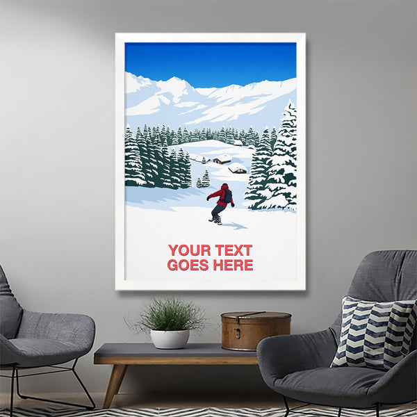 Personalised snowboard print