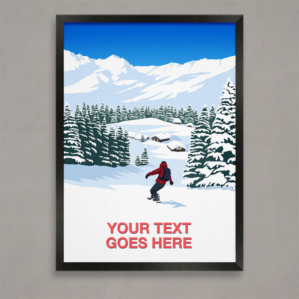 Personalised snowboard print