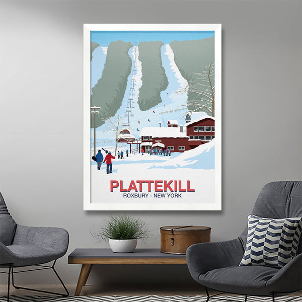 Plattekill ski resort poster