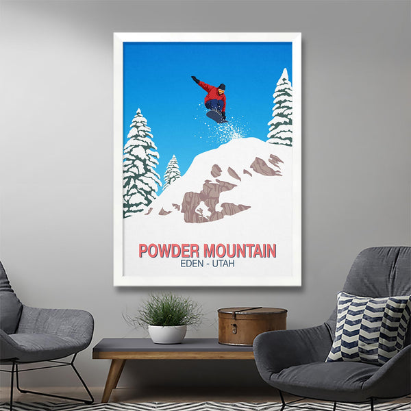 Affiche de snowboard Powder Mountain