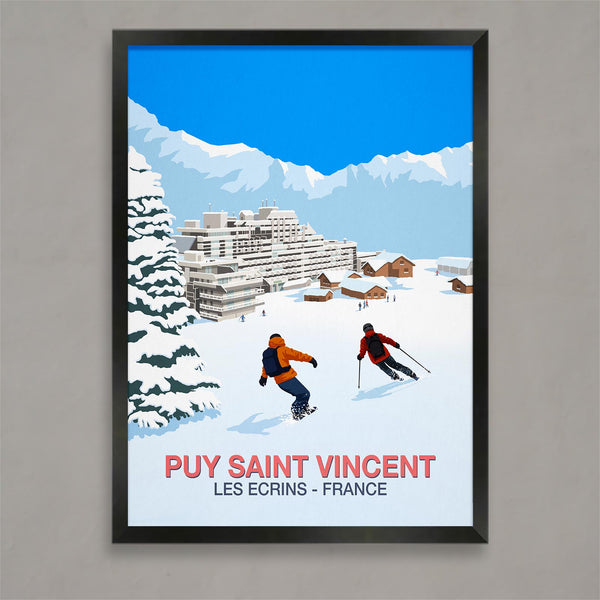 Puy Saint Vincent ski resort poster