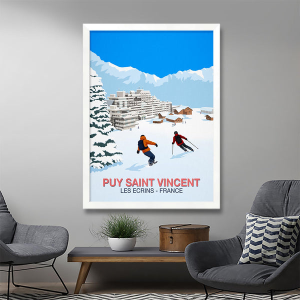 Puy Saint Vincent ski resort poster