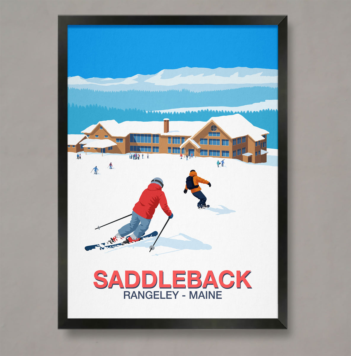 Saddleback Ski Resort Poster Ski Poster And Art Prints Shop Online Steve Ash Illustration