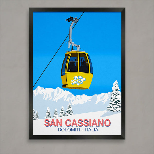 San Cassiano ski poster