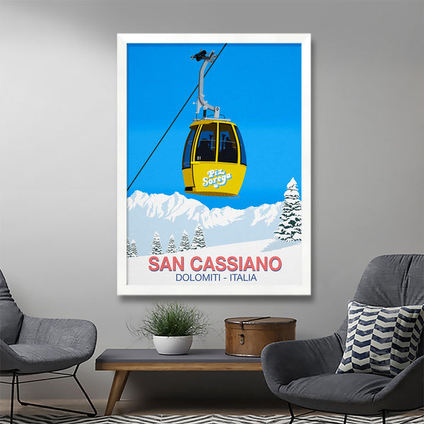 San Cassiano ski poster