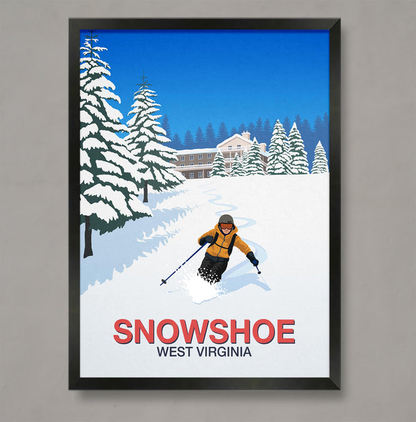 Snowshoe ski resort poster
