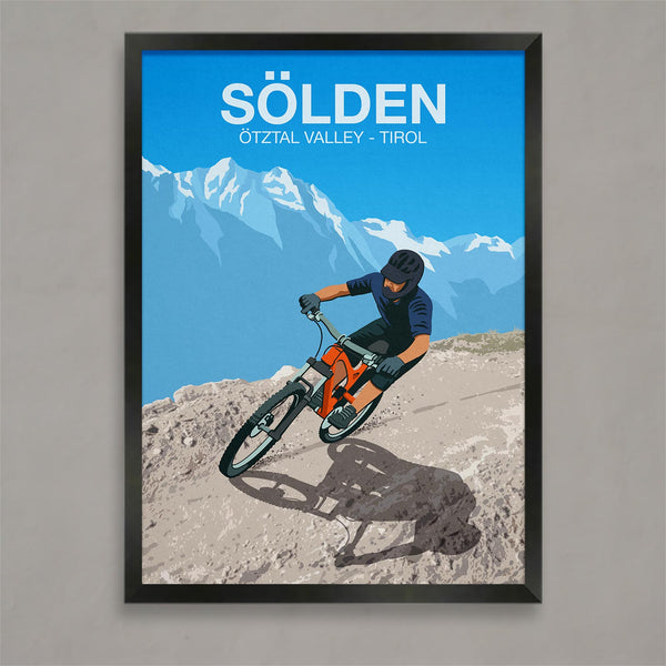 Solden mountain bike trail poster