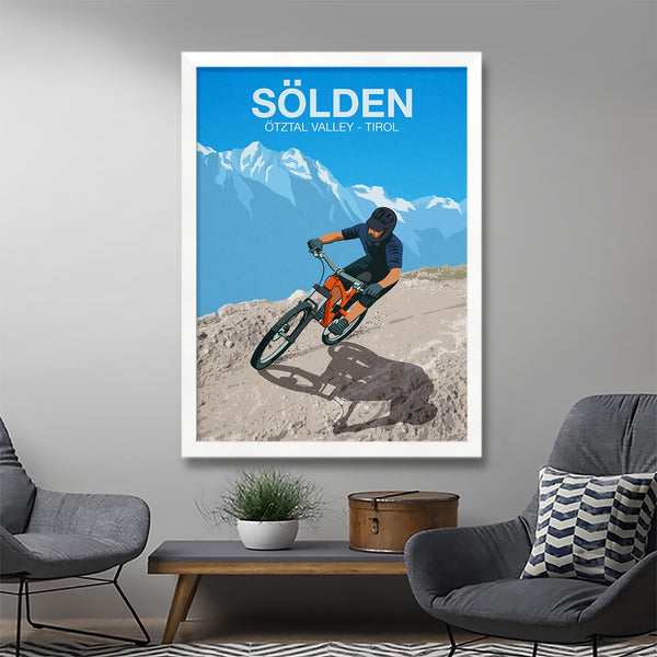Solden mountain bike trail poster