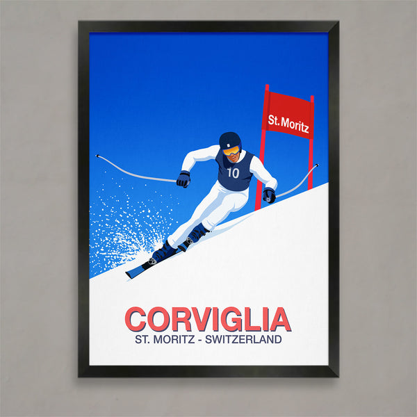 Affiche de la course de ski alpin de Saint-Moritz