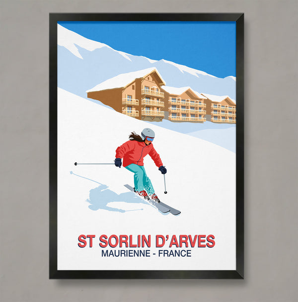 Saint Sorlin d'Avres ski poster