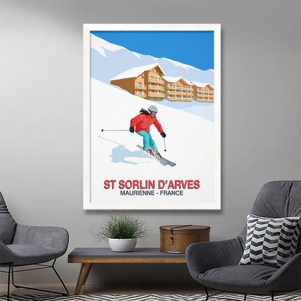 Saint Sorlin d'Avres ski poster