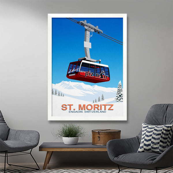 Affiche de ski de Saint-Moritz