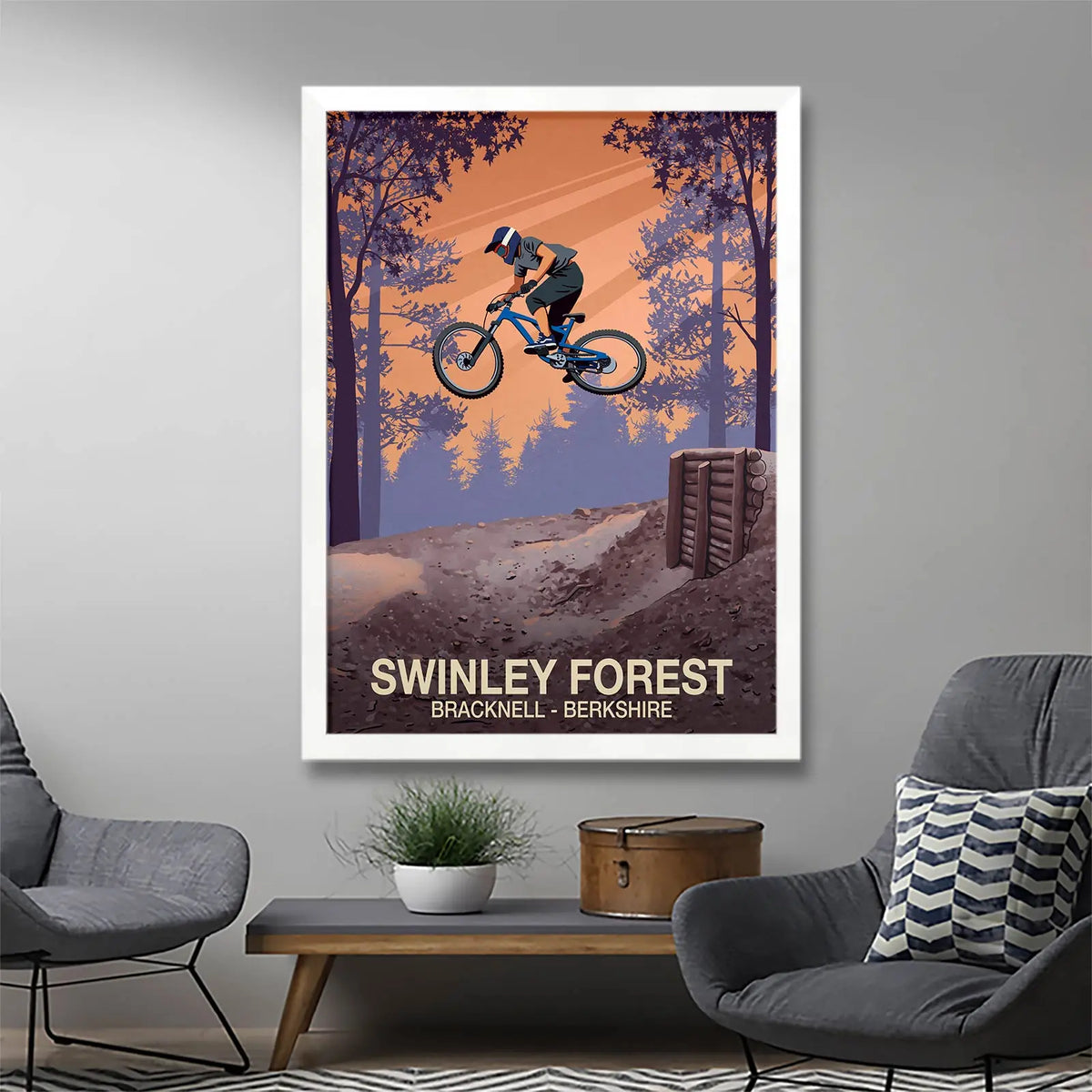 Swinley Forest mountain bike poster Ski Poster & Art Prints Shop