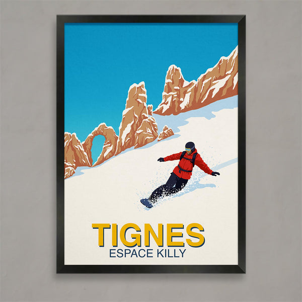 Affiche snowboard Tignes