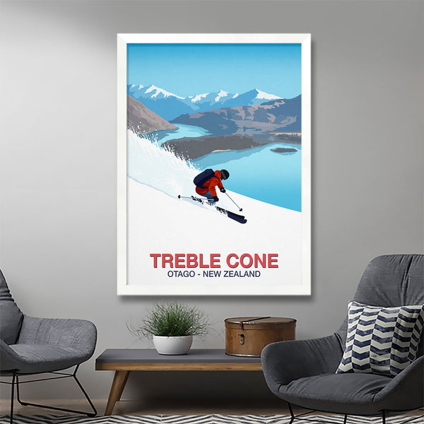 Treble Cone ski poster