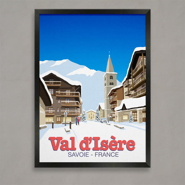 Val d'Isere ski town poster