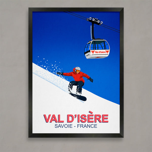 Val d'Isere snowboard poster