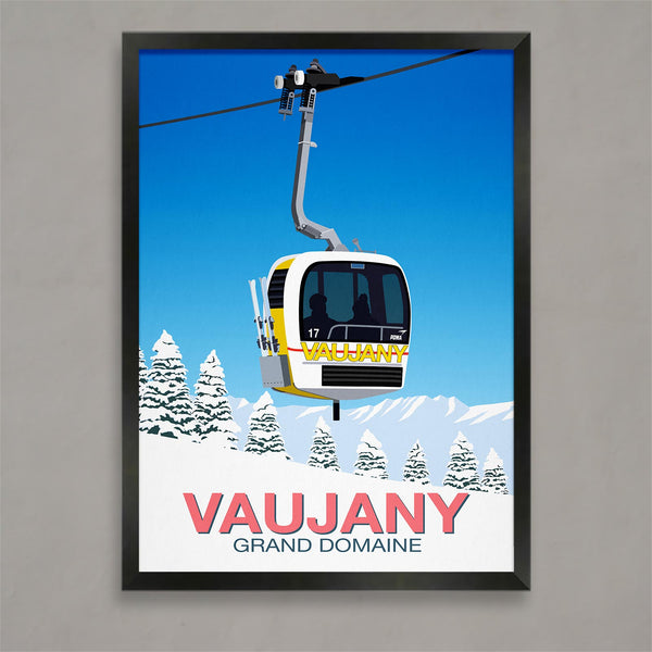 Vaujany vintage gondola poster