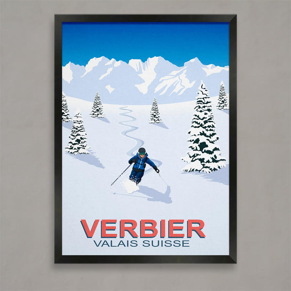 Verbier ski poster