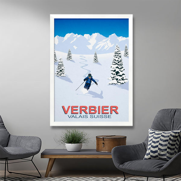 Verbier ski poster
