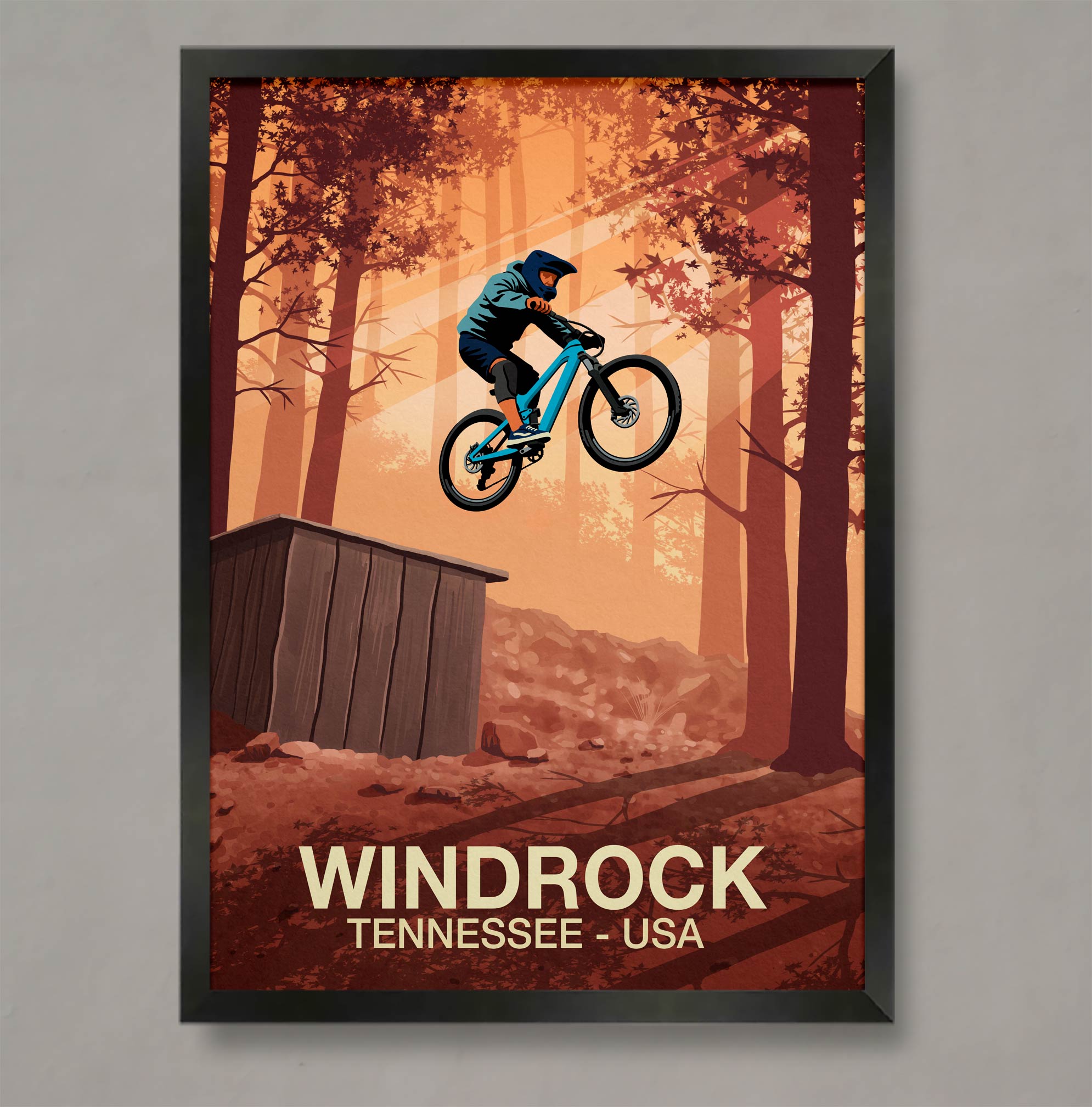 Windrock Mountain Bike Poster Ski Poster Art Prints Shop Online Steve Ash Illustration