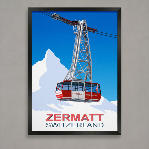 Zermatt cable car poster