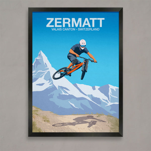 Zermatt mountain bike poster