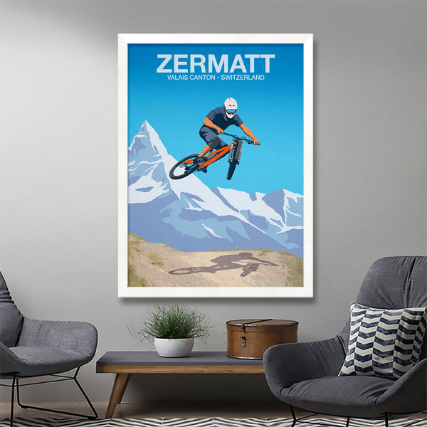 Zermatt mountain bike poster