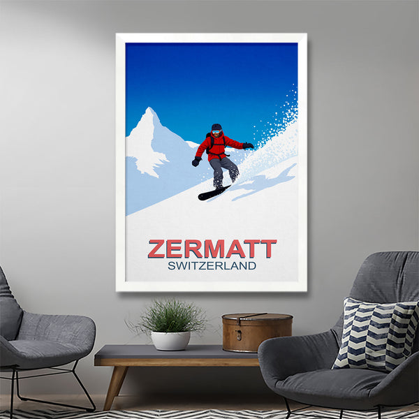 Zermatt snowboard poster