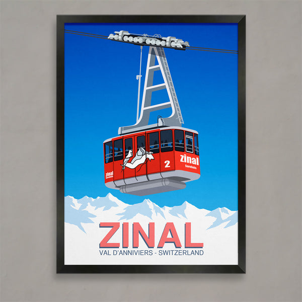 Zinal ski resort poster