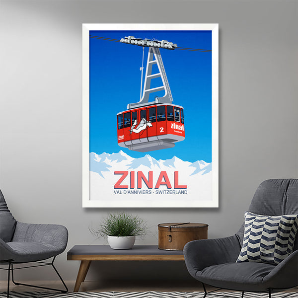 Zinal ski resort poster