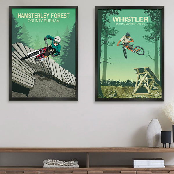 Set of 2 Mountain Bike prints, Choose any 2 from the Mountain Bike poster section